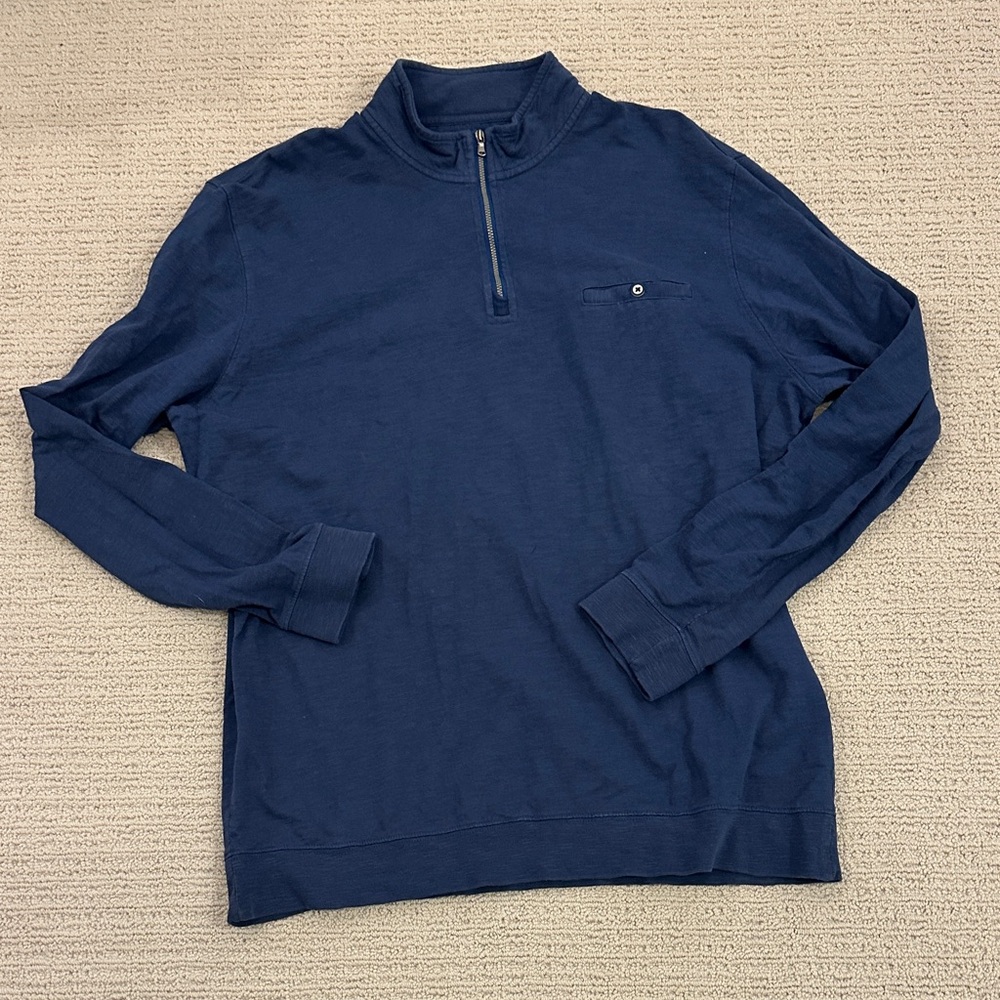 johnnie-O Deep Blue Zip-Up Sweater